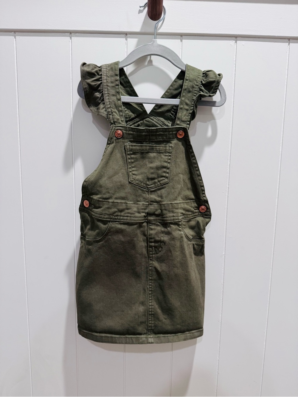 BCBG Olive Green Overall Dress for Girls